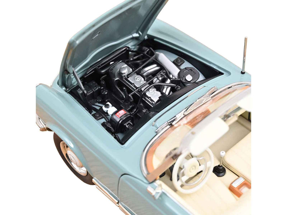 1963 Mercedes-Benz 230 SEL Horizon Blue with Cream Interior 1/18 Diecast Model Car by Norev