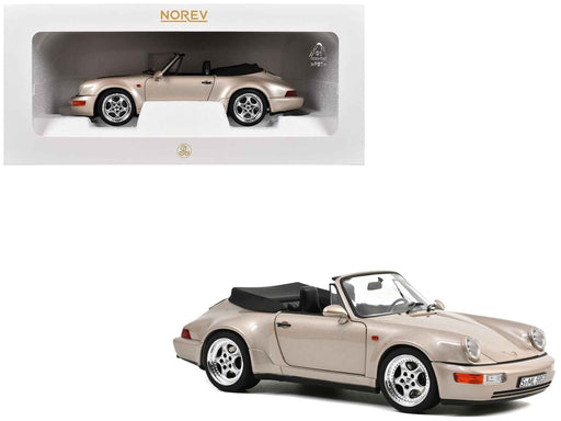1992 Porsche 911 Carrera 2 Turbo Look Cabriolet Zermatt Silver Metallic 1/18 Diecast Model Car by Norev