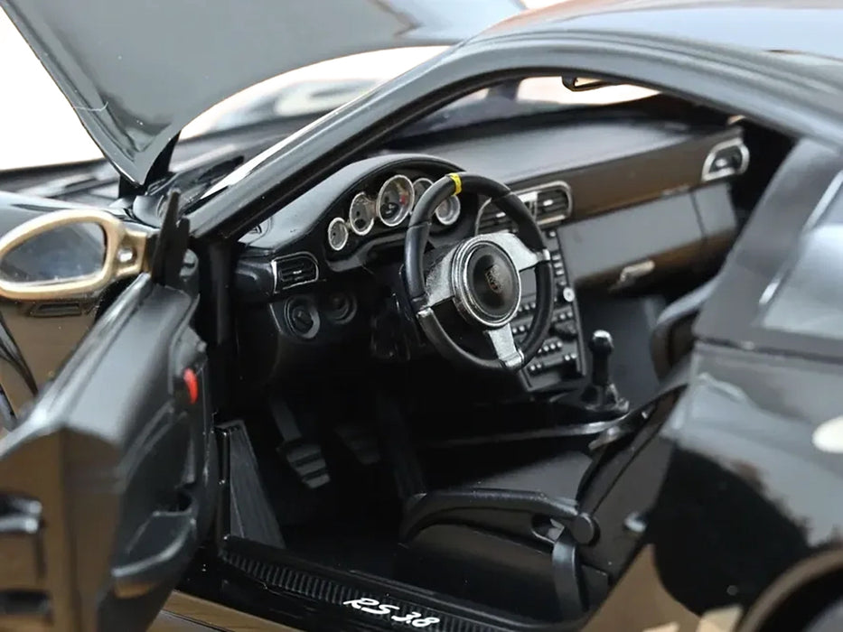 2009 Porsche 911 GT3 RS Black with Gold Accents and Wheels 1/18 Diecast Model Car by Norev