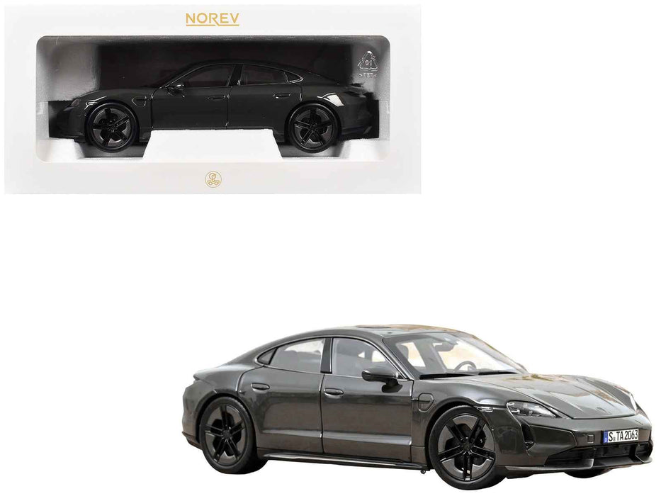 2024 Porsche Taycan Turbo S Slate Gray Neo 1/18 Diecast Model Car by Norev