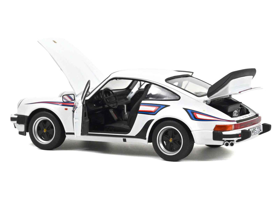 1980 Porsche 911 Turbo 3.3 White with Blue and Red Graphics 1/18 Diecast Model Car by Norev