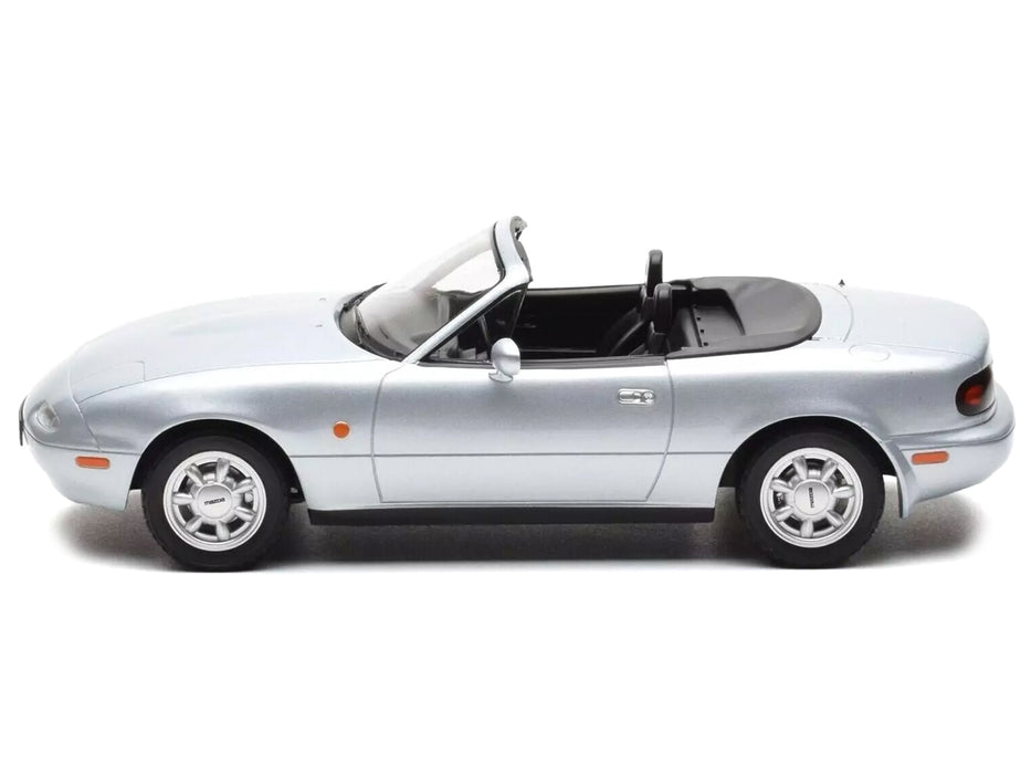 1991 Mazda MX-5 Convertible Silver Metallic 1/18 Diecast Model Car by Norev