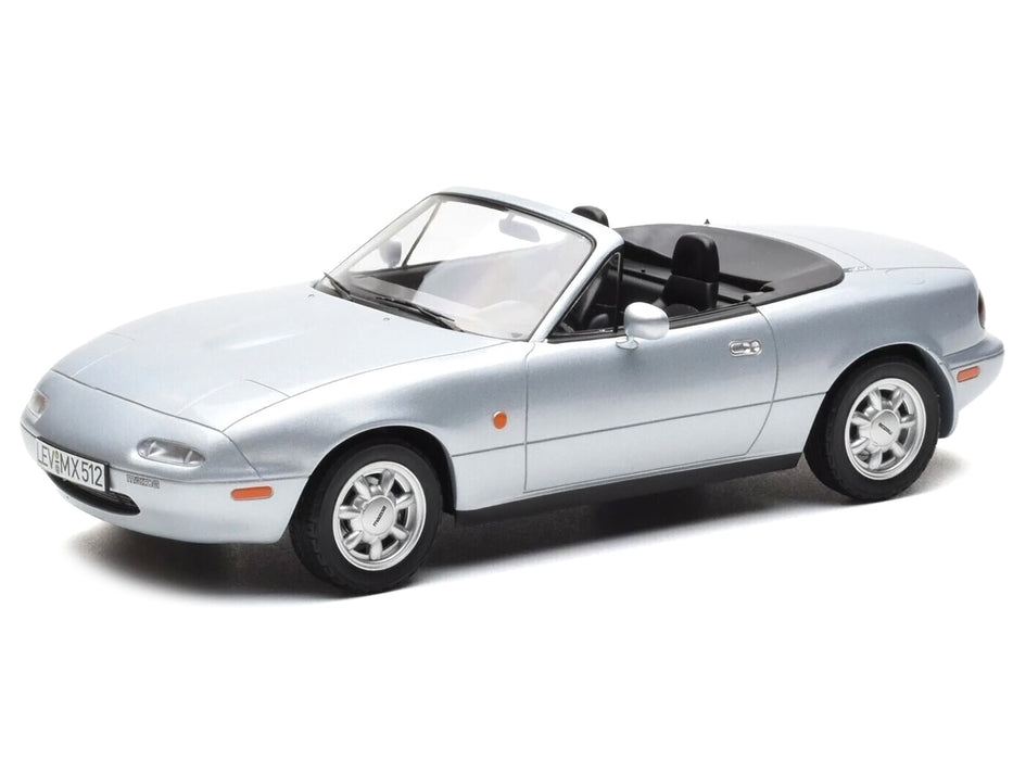 1991 Mazda MX-5 Convertible Silver Metallic 1/18 Diecast Model Car by Norev
