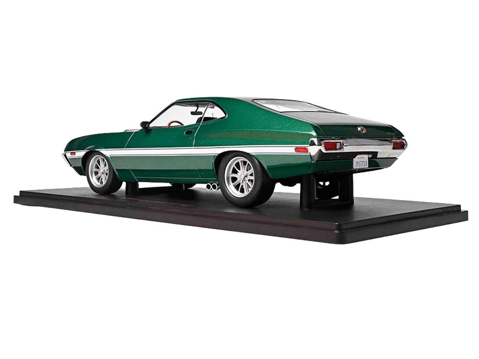 1972 Ford Gran Torino Sport 2-Door Green Metallic with White Stripes 1/18 Diecast Model Car by IXO Models