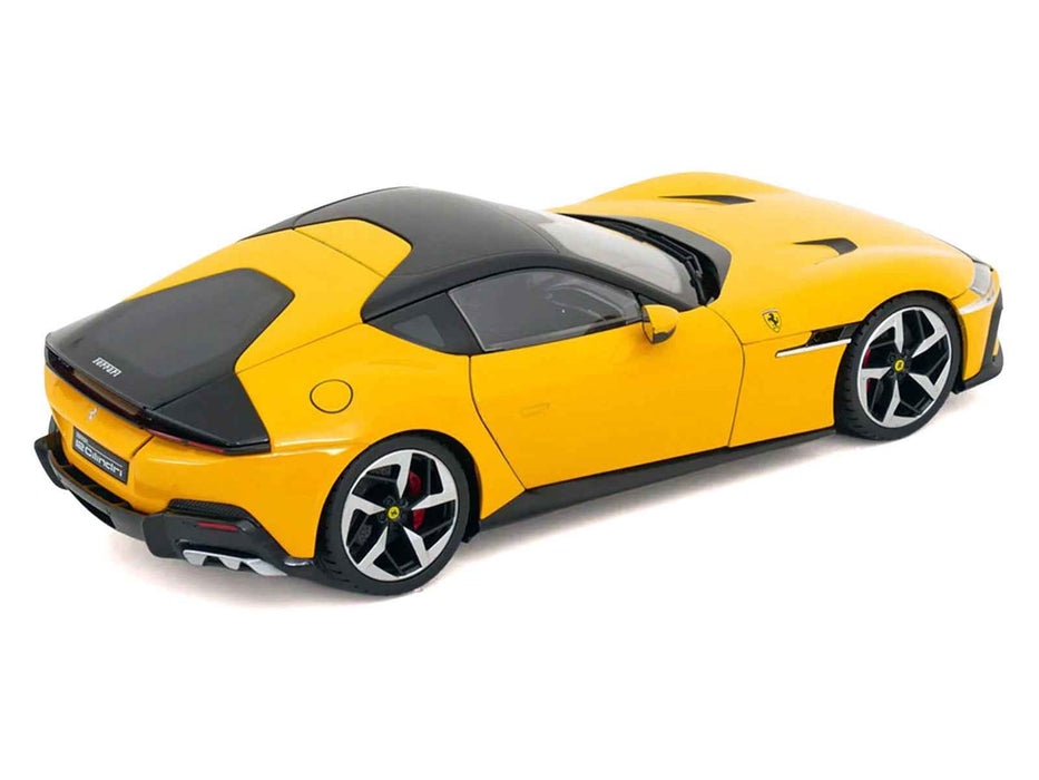2024 Ferrari 12Cilindri Giallo Monza Yellow with Black Top 1/18 Diecast Model Car by Polistil