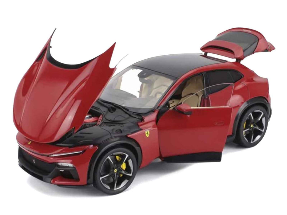 2022 Ferrari Purosangue Rosso Corsa Red with Black Top 1/18 Diecast Model Car by Polistil