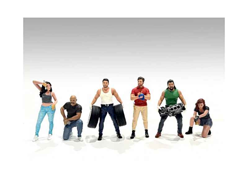 "Muscle Mechanics" 6 piece Figure Set for 1/18 Scale Models by American Diorama