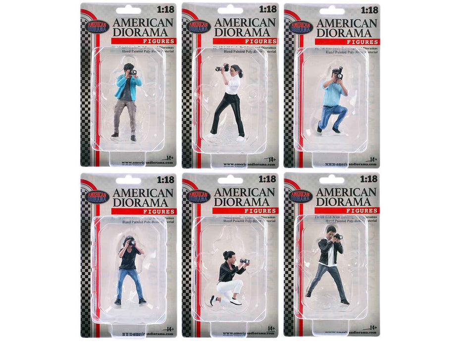 "Photographers" 6 piece Figure Set for 1/18 Scale Models by American Diorama