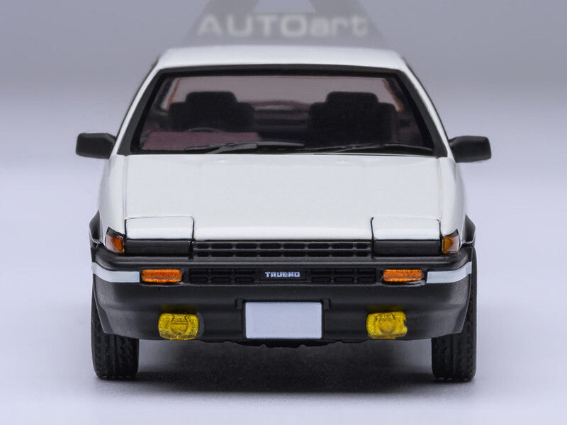 Toyota Sprinter Trueno (AE86) RHD (Right Hand Drive) White with Graphics "Initial D" (1998-2021) TV Series 1/64 Diecast Model Car by Autoart