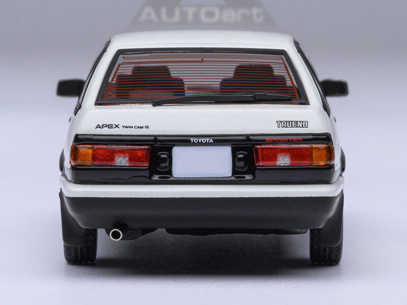 Toyota Sprinter Trueno (AE86) RHD (Right Hand Drive) White with Graphics "Initial D" (1998-2021) TV Series 1/64 Diecast Model Car by Autoart
