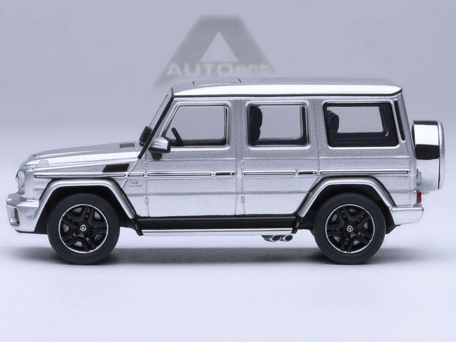 2017 Mercedes-Benz AMG G 63 Silver Metallic 1/64 Diecast Model Car by Autoart