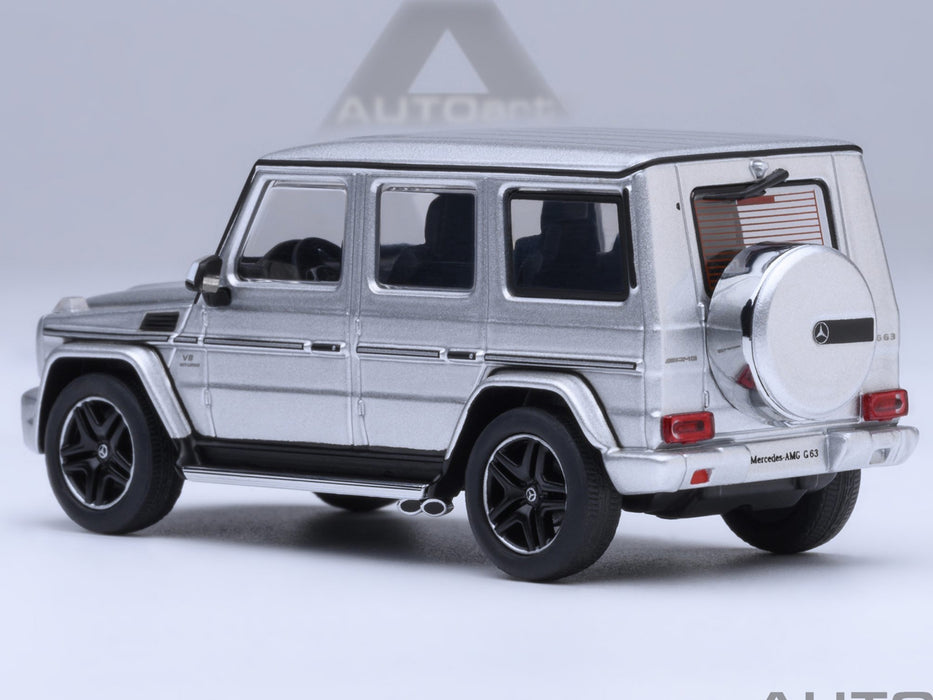 2017 Mercedes-Benz AMG G 63 Silver Metallic 1/64 Diecast Model Car by Autoart
