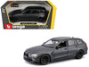 2023 BMW M3 Touring Matt Gray Metallic with Black Top 1/24 Diecast Model Car by Bburago
