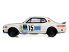 1972 Nissan Skyline 2000 GT-R (KPGC10) RHD (Right Hand Drive) #15 Kunimitsu Takahashi "50th Victory" White with Blue Stripe "Tokyo Torque" Series 10 1/64 Diecast Model Car by Greenlight