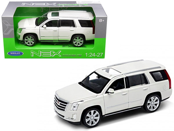 2017 Cadillac Escalade with Sunroof White 1/24-1/27 Diecast Model Car by Welly - Miniature Motors