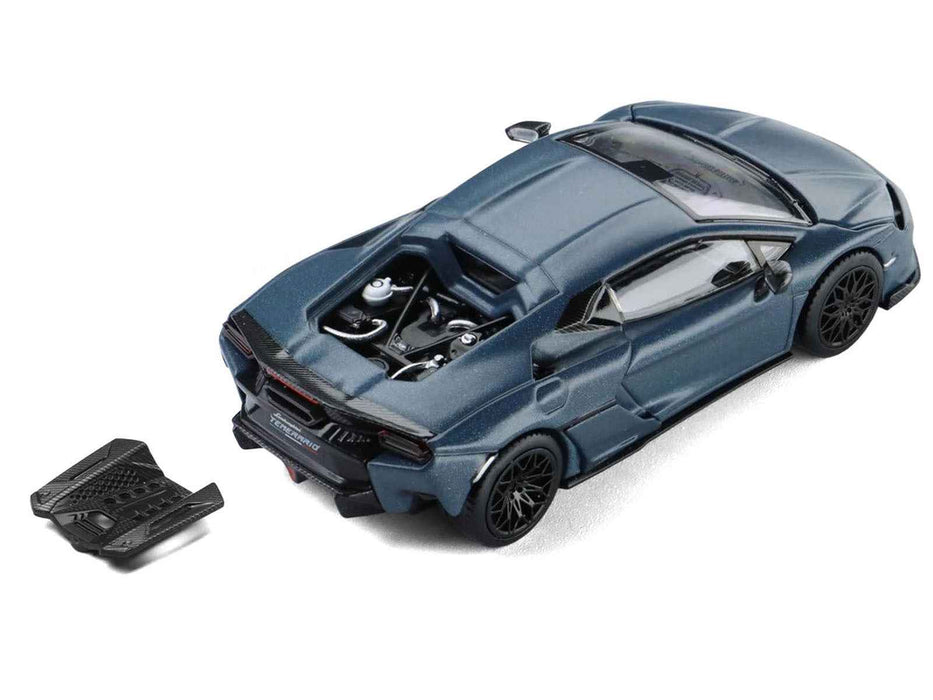 Lamborghini Temerario Matt Blue Metallic 1/64 Diecast Model Car by Trends Hobby