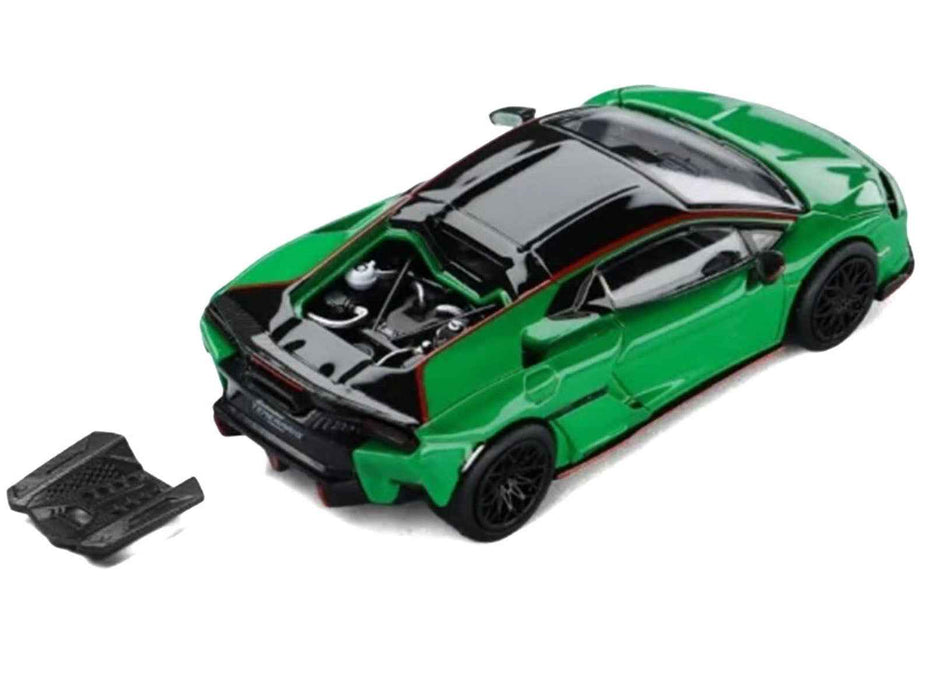 Lamborghini Temerario Green with Black Topdie 1/64 Diecast Model Car by Trends Hobby