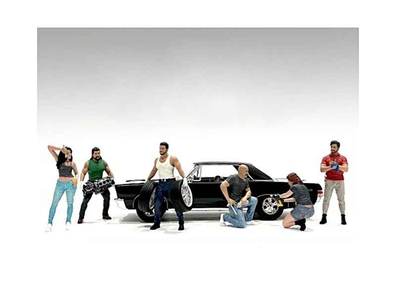 "Muscle Mechanics" 6 piece Figure Set for 1/24 Scale Models by American Diorama
