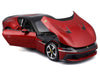 Ferrari 12Cilindri Red Metallic with Black Top "Race + Play" Series 1/24 Diecast Model Car by Bburago