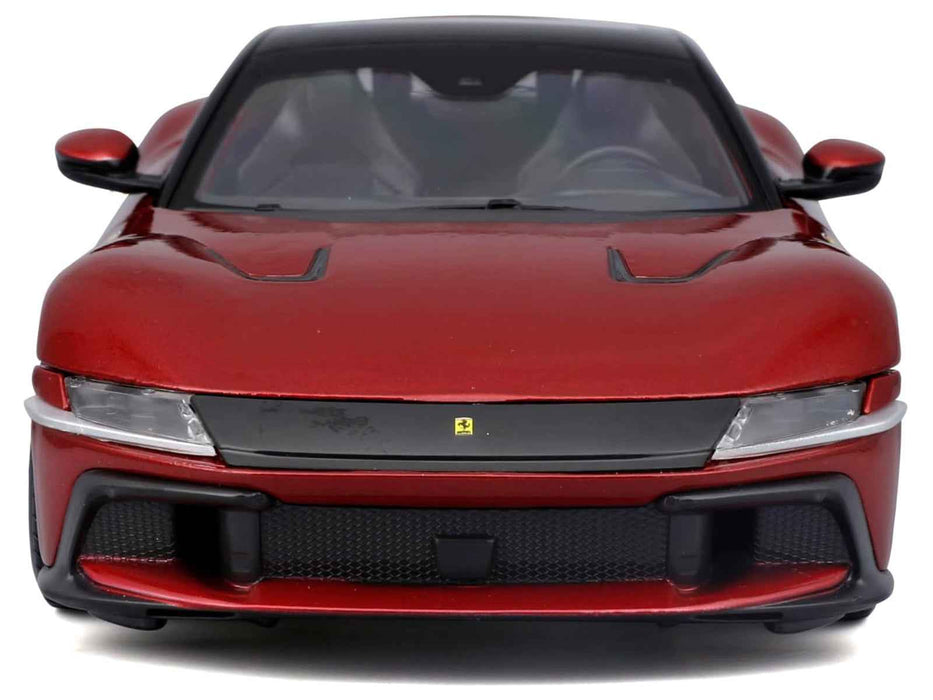 Ferrari 12Cilindri Red Metallic with Black Top "Race + Play" Series 1/24 Diecast Model Car by Bburago