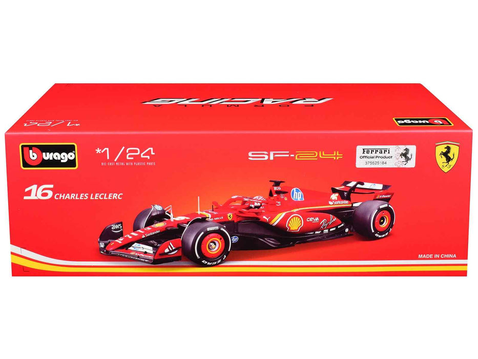 Ferrari SF-24 #16 Charles Leclerc Formula One F1 World Championship (2024) "Formula Racing" Series 1/24 Diecast Model Car by Bburago