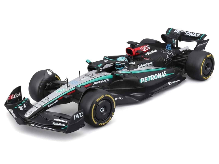 Mercedes-AMG F1 W15 E Performance #63 George Russell "Petronas" Formula One F1 "World Championship" (2024) 1/24 Diecast Model Car by Bburago