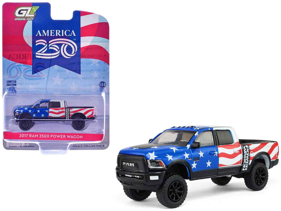 2017 Ram 2500 Power Wagon Pickup Truck American Flag Livery "America 250 Edition" "Anniversary Collection" Series 18 1/64 Diecast Model Car by Greenlight