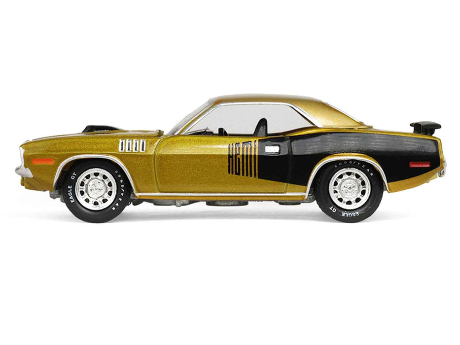 1971 Plymouth Hemi 'Cuda Gold Metallic with Black Accents "America 250 Edition" "Anniversary Collection" Series 18 1/64 Diecast Model Car by Greenlight