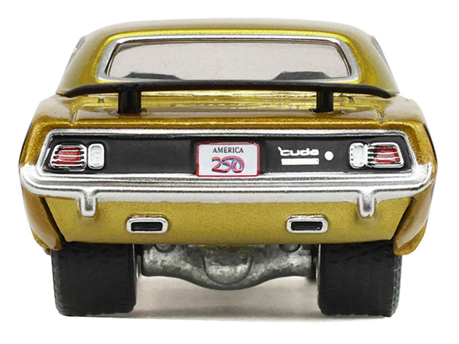 1971 Plymouth Hemi 'Cuda Gold Metallic with Black Accents "America 250 Edition" "Anniversary Collection" Series 18 1/64 Diecast Model Car by Greenlight