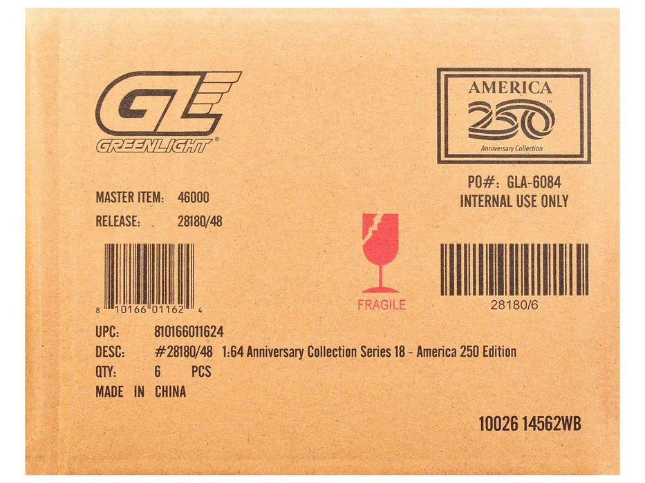 "Anniversary Collection" Series 18 Set of 6 pieces "America 250 Edition" 1/64 Diecast Model Cars by Greenlight