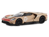 2022 Ford GT Heritage Edition #5 Holman-Moody "1966 24 Hours of Le Mans Ford 1-2-3 Sweep Tribute" Gold Metallic with Red Accents "Hobby Exclusive" Series 1/64 Diecast Model Car by Greenlight - Miniature Motors