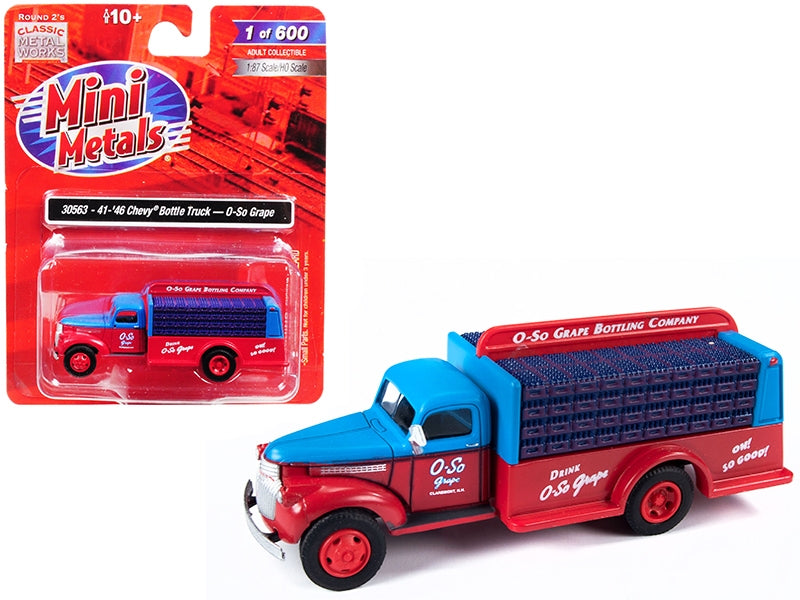 1941-1946 Chevrolet Delivery Bottle Truck "O-So Grape" 1/87 (HO) Scale Model by Classic Metal Works - Miniature Motors