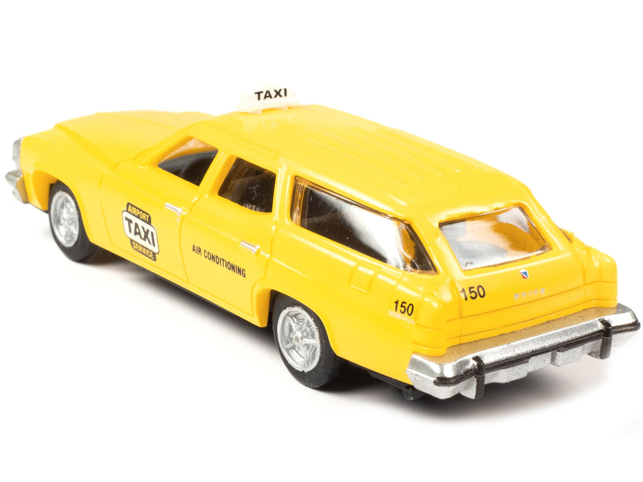 1974 Buick Estate Station Wagon Taxi Yellow 1/87 (HO) Scale Model by Classic Metal Works - Miniature Motors