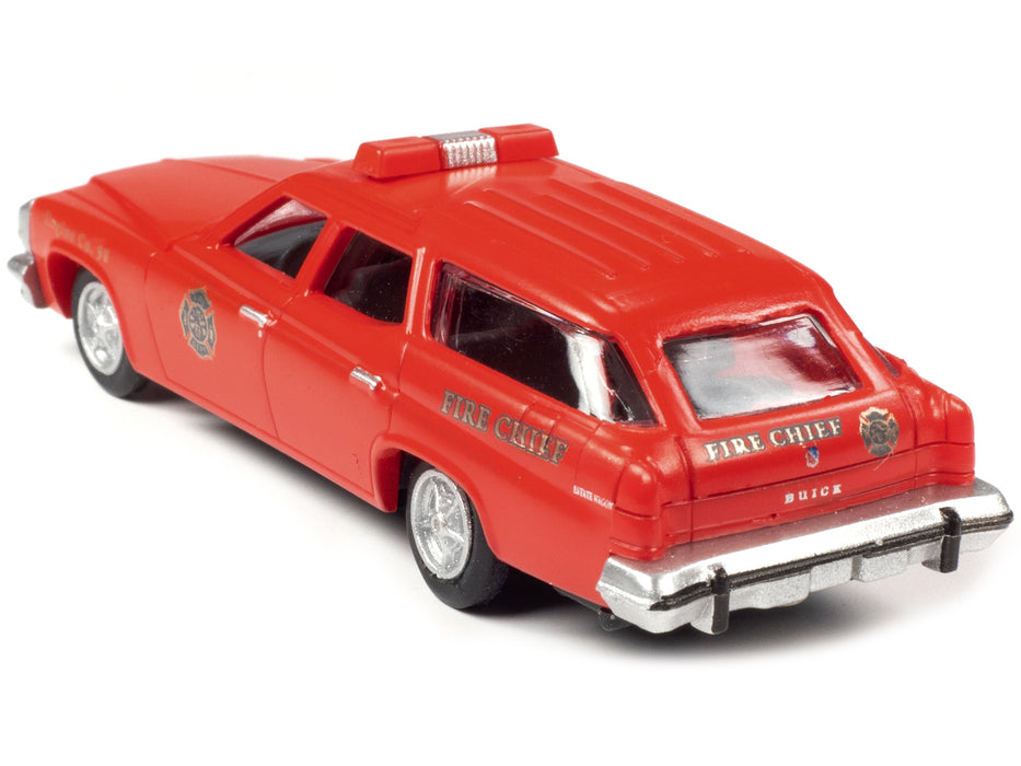 1974 Buick Estate Station Wagon Red "Fire Chief" 1/87 (HO) Scale Model by Classic Metal Works - Miniature Motors