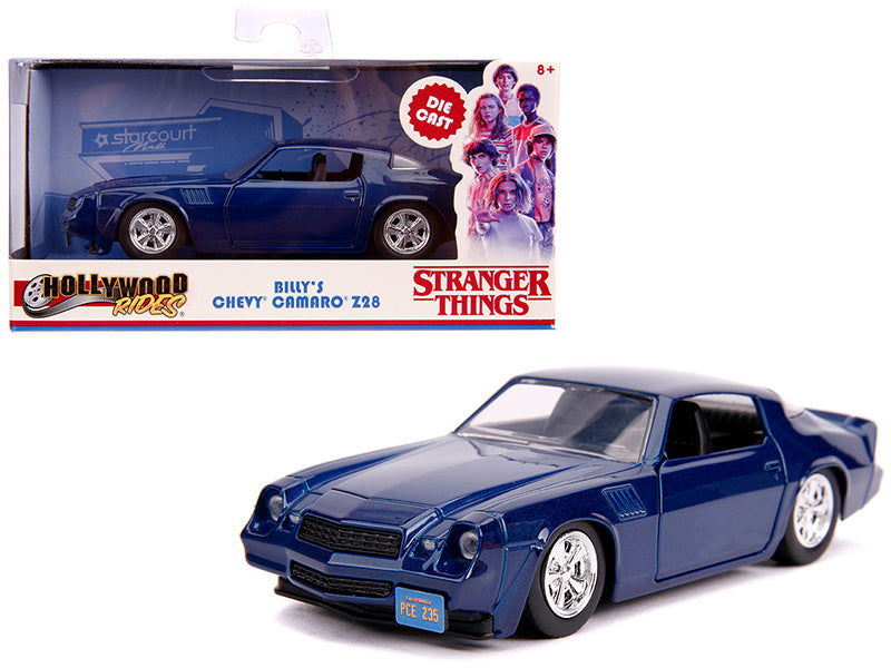 Billy's Chevrolet Camaro Z28 Metallic Dark Blue "Stranger Things" (2016) TV Series "Hollywood Rides" 1/32 Diecast Model Car by Jada