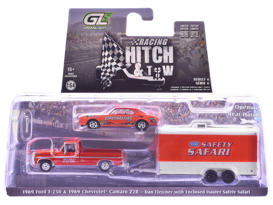 "Racing Hitch & Tow" Series #6 Set of 3 pieces 1/64 Diecast Model Cars by Greenlight