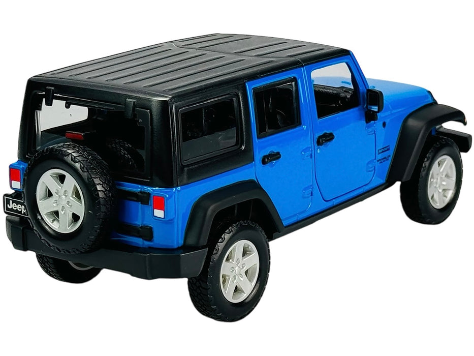 2015 Jeep Wrangler Unlimited Blue with Black Top "SE Trucks" Series 1/24 Diecast Model Car by Maisto