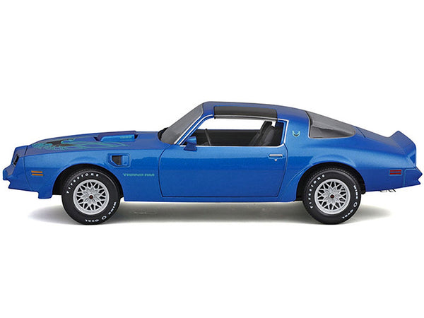 1978 Pontiac Firebird Trans Am Blue Metallic with Hood Graphics "Special Edition" Series 1/18 Diecast Model Car by Maisto - Miniature Motors