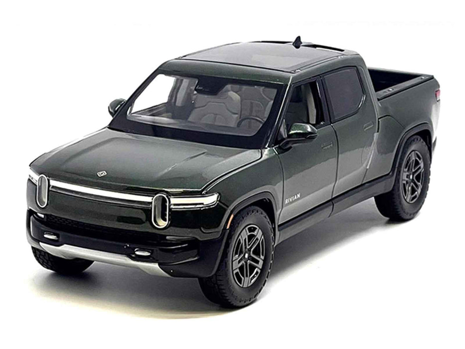 Rivian R1T Pickup Truck Dark Green Metallic with Sunroof "Special Edition" Series 1/18 Diecast Model Car by Maisto