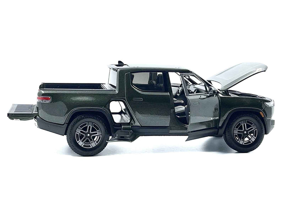 Rivian R1T Pickup Truck Dark Green Metallic with Sunroof "Special Edition" Series 1/18 Diecast Model Car by Maisto
