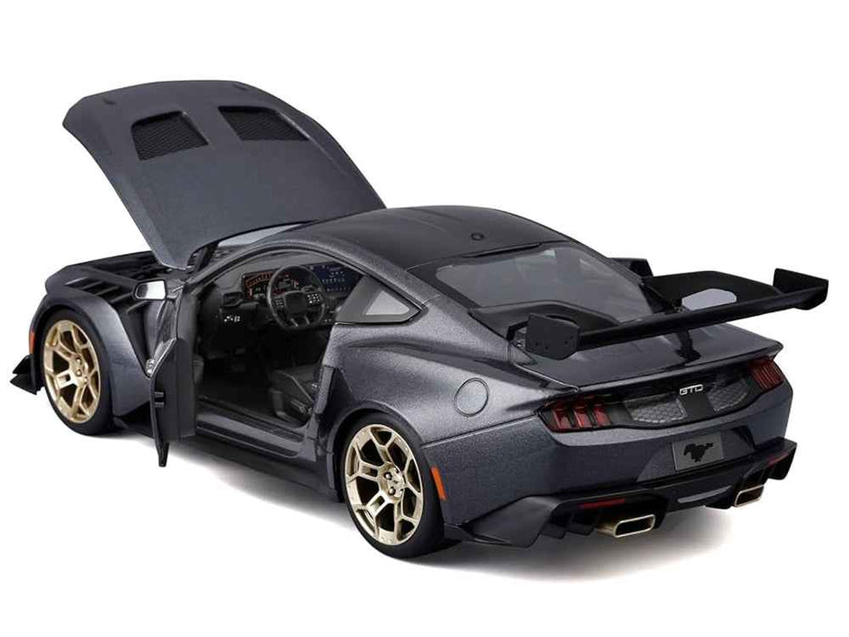 2025 Ford Mustang GTD Dark Gray Metallic with Black Top "Special Edition" Series 1/18 Diecast Model Car by Maisto