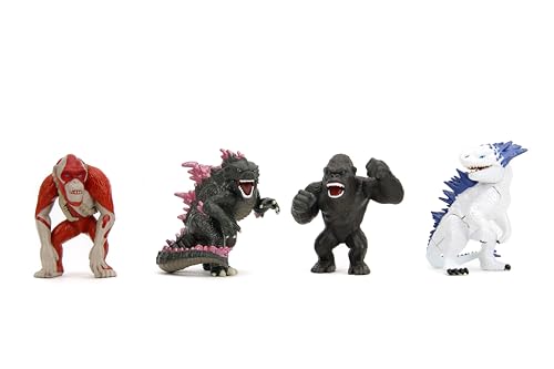 Set of 4 Diecast Figures "Godzilla x Kong: The New Empire" (2024) Movie "Metalfigs" Series Diecast Models by Jada - Miniature Motors