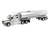Kenworth T2000 Truck Silver Metallic with Silver Tanker Trailer "Transporter" Series 1/32 Diecast Model by Welly