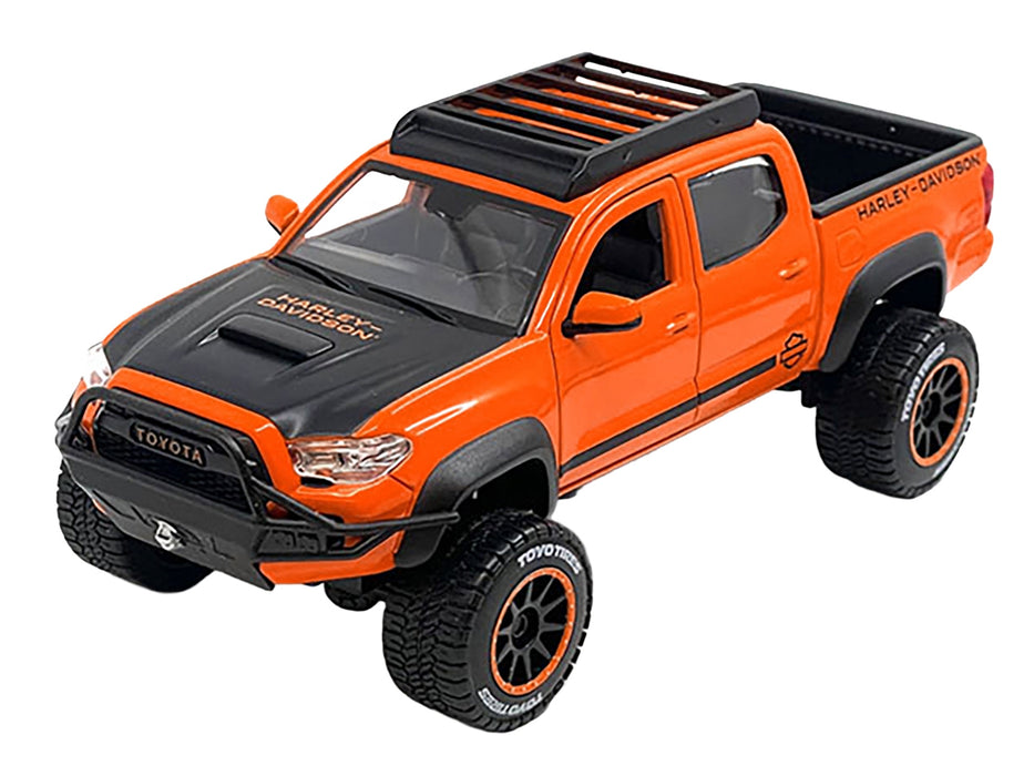 2023 Toyota Tacoma TRD Pro Pickup Truck "Harley Davidson" Orange and Black with Roof Rack "H-D Custom" Series 1/24 Diecast Model Car by Maisto