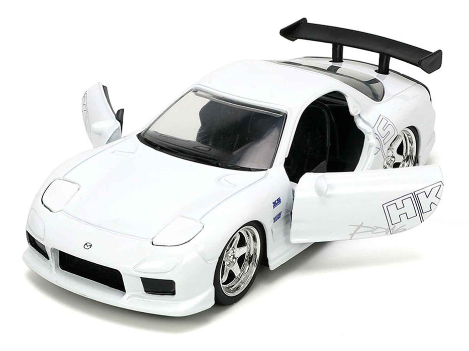 1993 Mazda RX-7 "HKS" White "The Fast and the Furious" (2001) Movie "25 Years of Fast & Furious" Series 1/32 Diecast Model Car by Jada