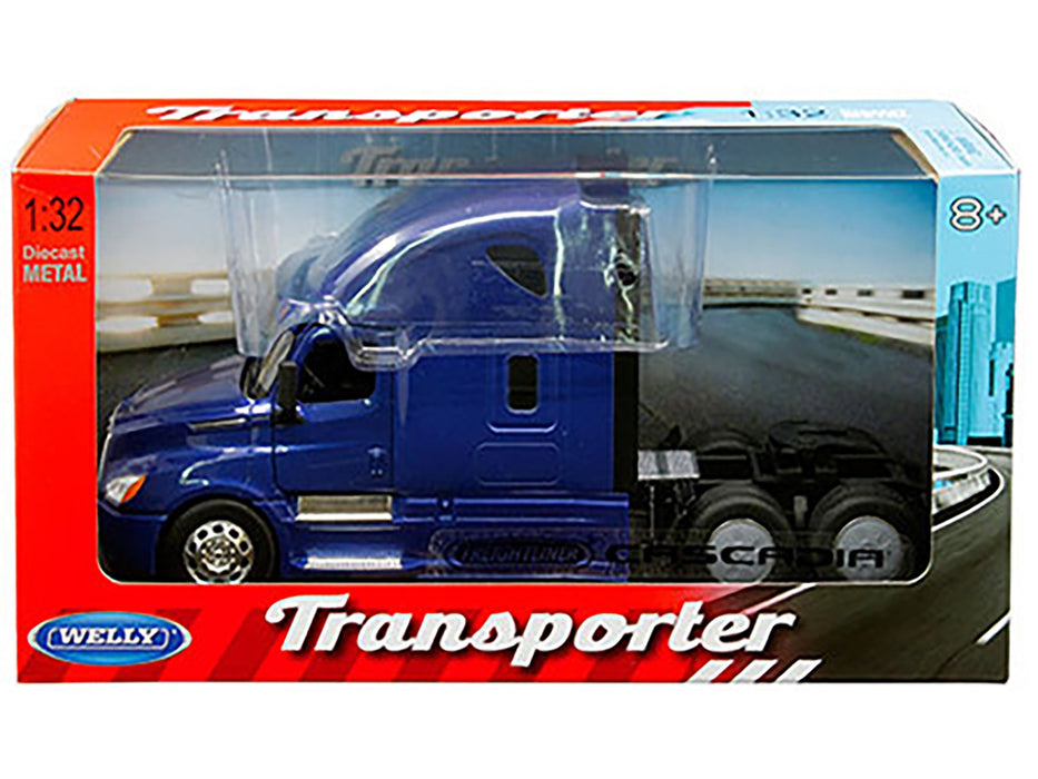 Freightliner Cascadia Truck Blue "Transporter" 1/32 Diecast Model by Welly