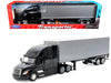 Freightliner Cascadia Truck Black with Silver Container "Transporter" Series 1/32 Diecast Model by Welly