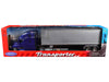 Freightliner Cascadia Truck Blue Metallic with Gray Container "Transporter" Series 1/32 Diecast Model by Welly