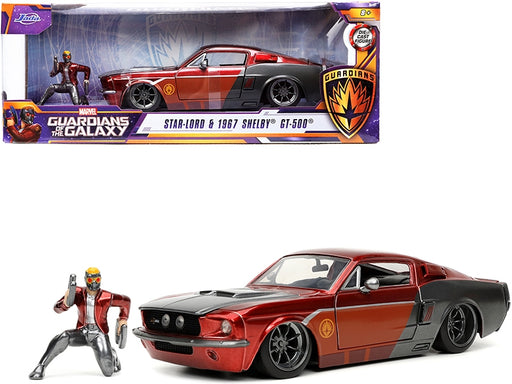 1967 Ford Mustang Shelby GT-500 Red Metallic and Gray Metallic with Star-Lord Diecast figure
