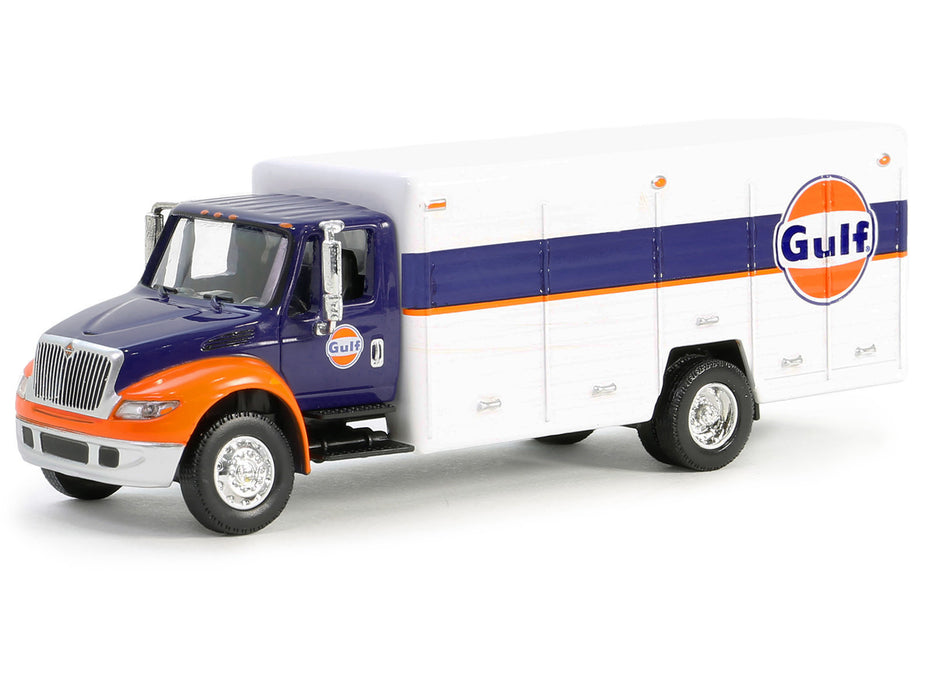 International Durastar 4400 Delivery Truck "Gulf Oil" Dark Blue and White "H.D. Trucks" Series 25 1/64 Diecast Model Car by Greenlight - Miniature Motors